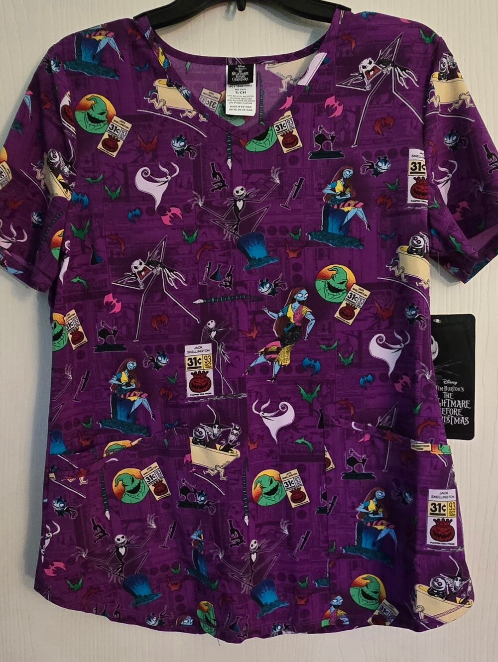NWT Women's SmallDisney Purple The Nightmare Before Christmas Short Sleeve Shirt